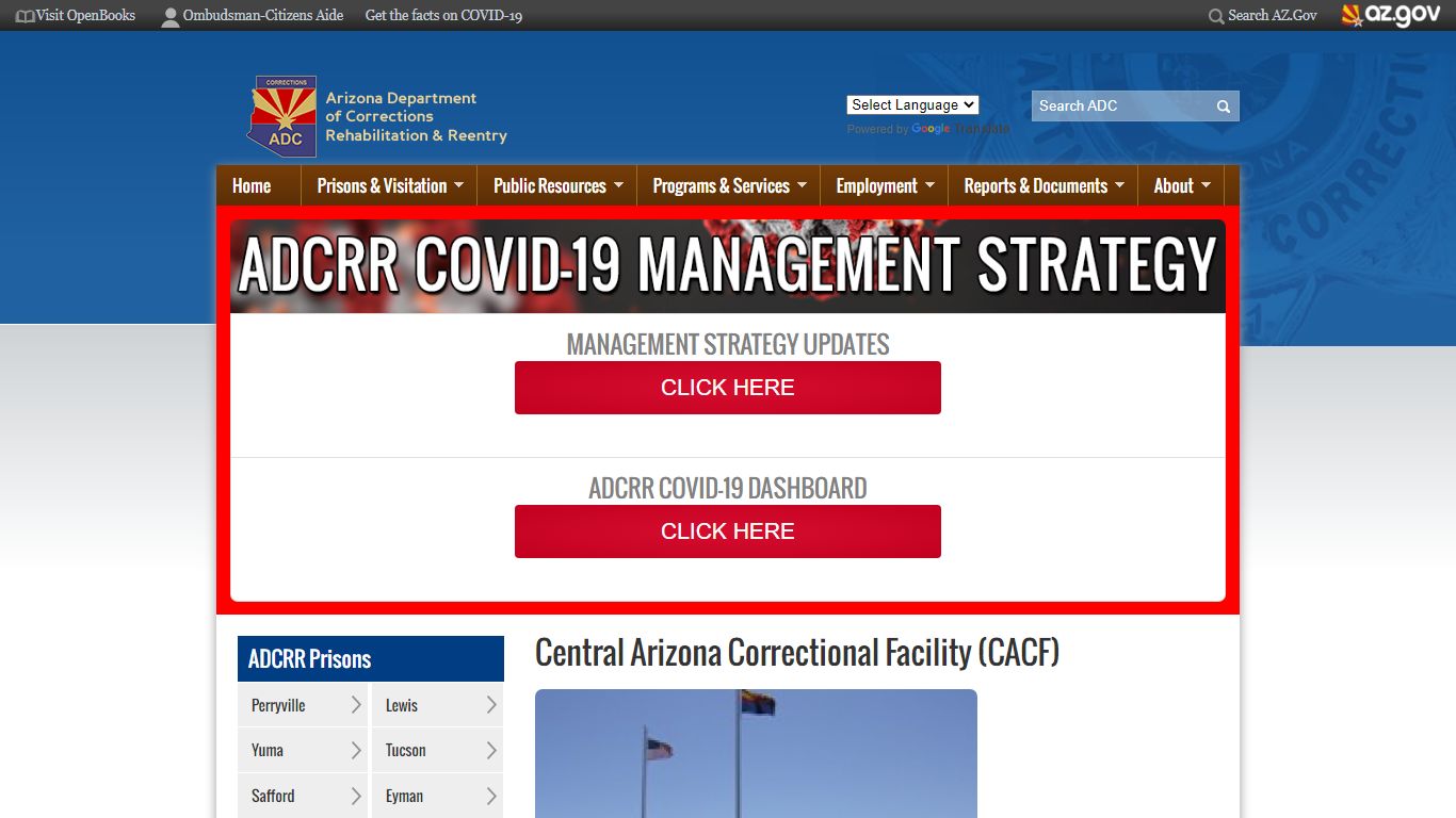 Central Arizona Correctional Facility (CACF) | Arizona ...